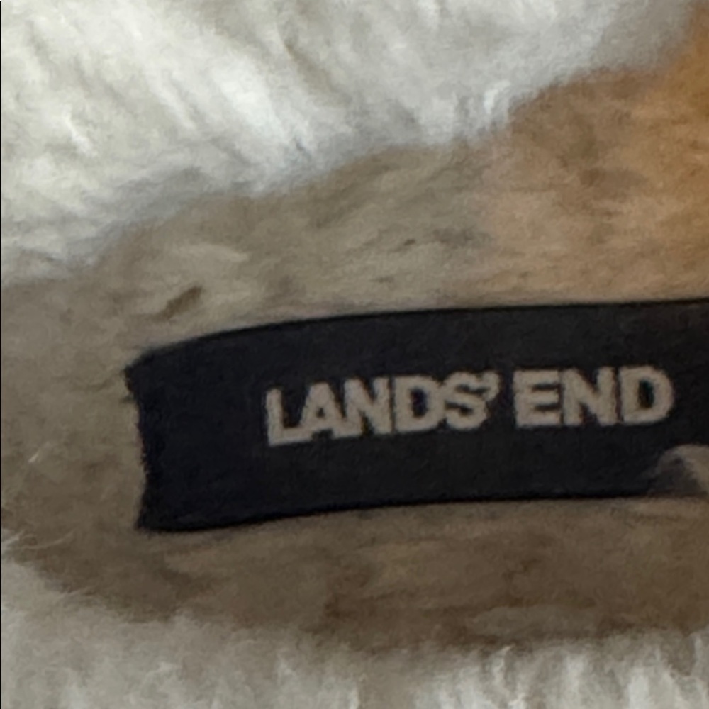 Lands' End Women's Burgundy Suede Slippers with Faux Fur-size 8 - Picture 7 of 10